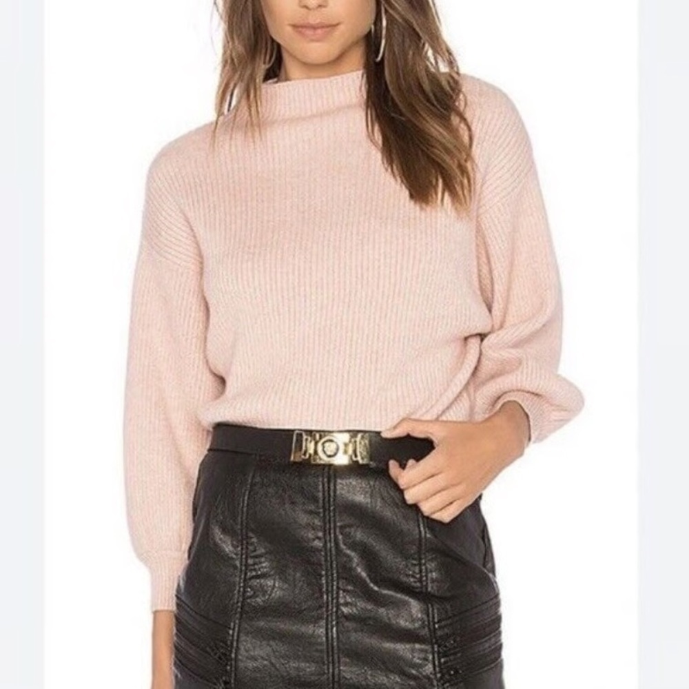 Linen & Dot Adler light pink Ribbed drop Shoulder Sweater  Revolve Small